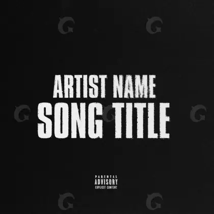 Arte de portada musical «Black Lettering»: tipografía; color blanco y negro