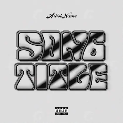 Обложка для песни «Black Lettering»: типографика и абстракция; палитра — чёрно-белая