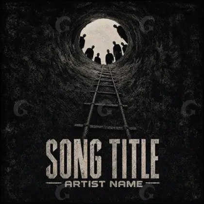 Готовая обложка для трека «Black Lettering»: типографика; палитра — чёрно-белая