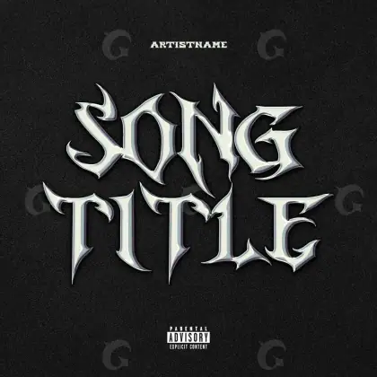 Music cover artwork “Black Lettering”: lettering, black and white tones