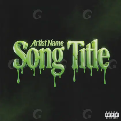 Arte de portada musical «Black Lettering»: tipografía; color blanco y negro