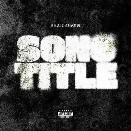 Arte de portada musical «Black Lettering»: tipografía; color blanco y negro