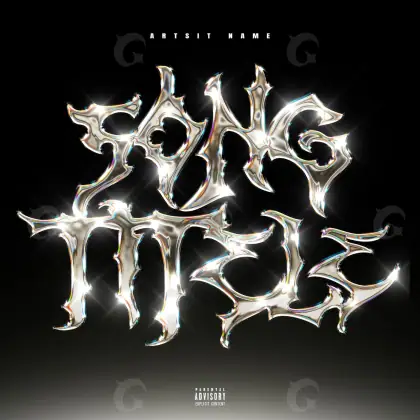 Arte de portada musical «Black Lettering»: tipografía y abstracción; color blanco y negro