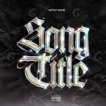 Album cover art “Black Lettering”: lettering, black and white tones