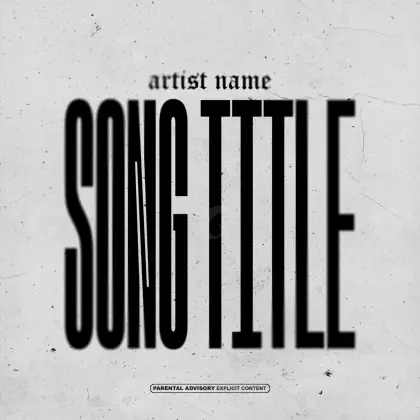 Arte de portada musical «Black Lettering»: tipografía; color blanco y negro