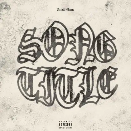 Portada para canción «Black Lettering»: tipografía; color blanco y negro