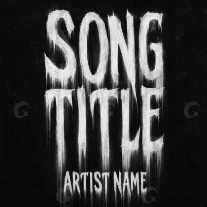 Готовая обложка для трека «Black Lettering»: типографика; палитра — чёрно-белая