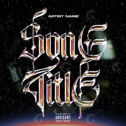 Arte de portada musical «Black Lettering»: tipografía; color blanco y negro