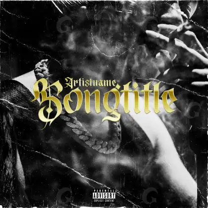 Portada para canción «Black Lettering»: tipografía; color blanco y negro