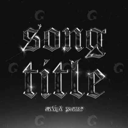 Обложка для песни «Black Lettering»: типографика; палитра — чёрно-белая