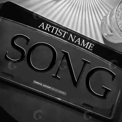 Обложка для песни «Black Lettering»: типографика; палитра — чёрно-белая