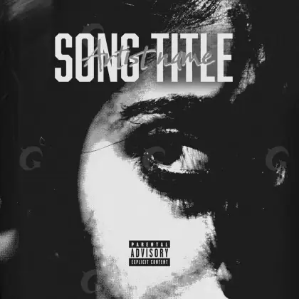 Arte de portada musical «Black Lettering»: tipografía; color blanco y negro