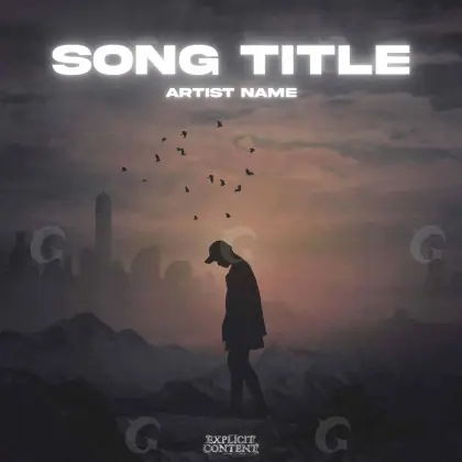 Arte de portada musical «Black Man»: hombre y ave; color blanco y negro