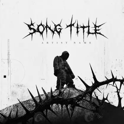 Portada para canción «Black Man»: hombre y círculo; color blanco y negro