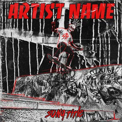 Arte de portada musical «Black Man»: hombre y máscara; color blanco y negro