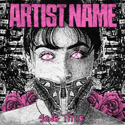 Обложка для песни «Black Man»: парень и лицо; палитра — чёрно-белая