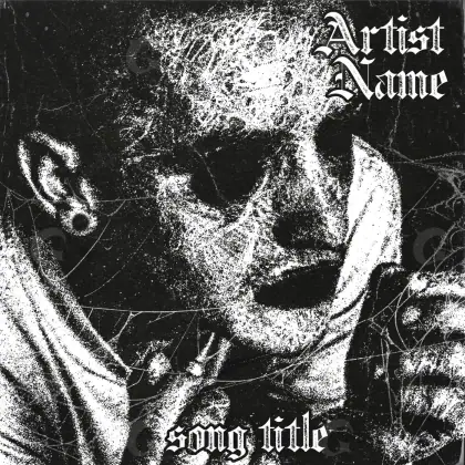 Arte de portada musical «Black Man»: hombre y rostro; color blanco y negro