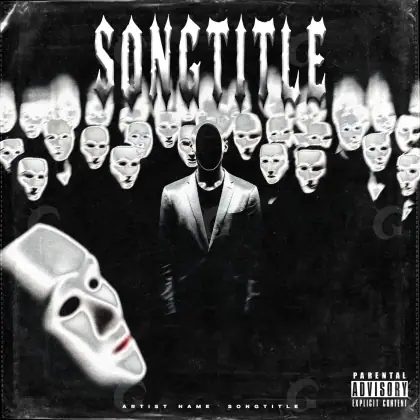 Album cover art “Black Man”: man and face, black and white tones