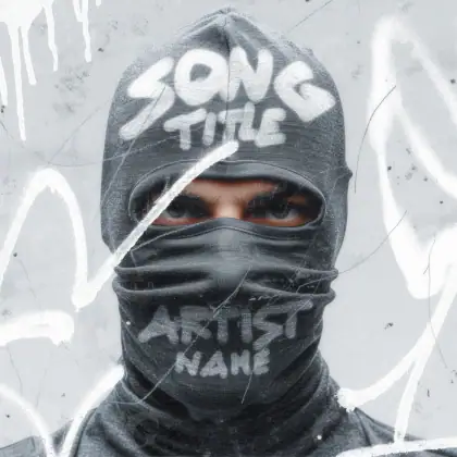 Обложка для альбома «Black Mask»: маска и глаза; палитра — чёрно-белая