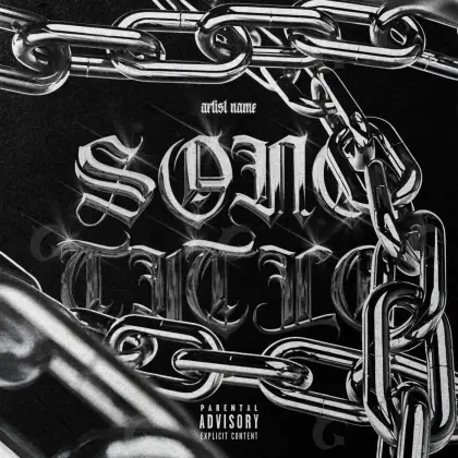 Готовая обложка для трека «Black Metal»: металл и трубы; палитра — чёрно-белая