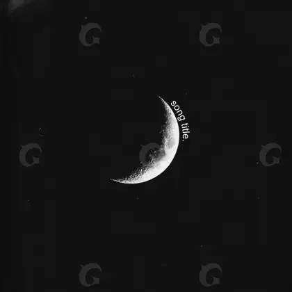 Обложка для песни «Black Moon»: луна и круг; палитра — чёрно-белая