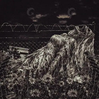 Premade cover art “Black Mountain”: mountain and chain, black and white tones