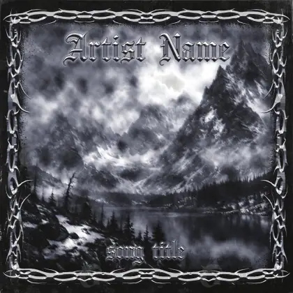 Music cover artwork “Black Mountain”: mountain and tree, black and white tones