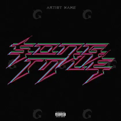 Arte de portada musical «Black Neon»: neón y rayo; color blanco y negro