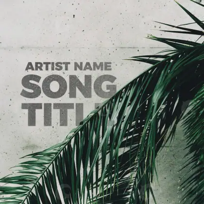Arte de portada musical «Black Palm»: palmera y árbol; color blanco y negro