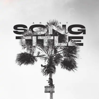 Portada prediseñada «Black Palm»: palmera y árbol; color blanco y negro