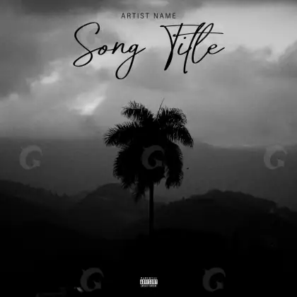 Music cover artwork “Black Palm”: palm and tree, black and white tones