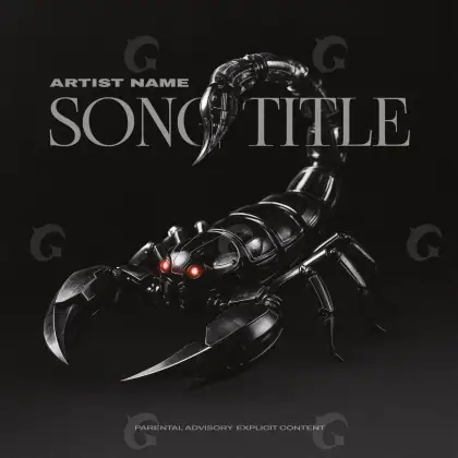 Album cover art “Black Robot”: robot, black and white tones