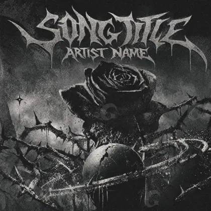 Music cover artwork “Black Rose”: rose, black and white tones