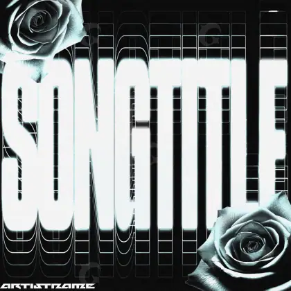 Premade cover art “Black Rose”: rose, black and white tones