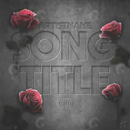 Premade cover art “Black Rose”: rose, black and white tones