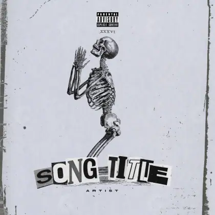 Portada prediseñada «Black Skeleton»: esqueleto; color blanco y negro