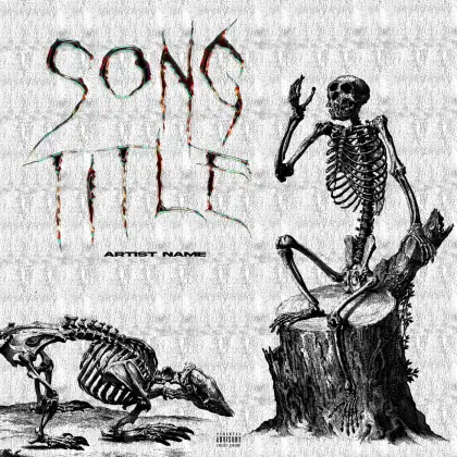 Portada prediseñada «Black Skeleton»: esqueleto; color blanco y negro