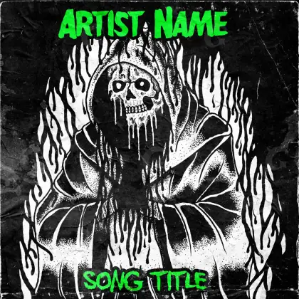 Album cover art “Black Skeleton”: skeleton, black and white tones