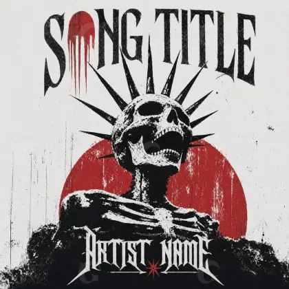 Album cover art “Black Skull”: skull and circle, black and white tones