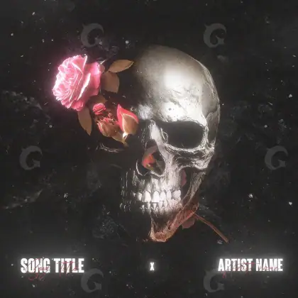 Обложка для песни «Black Skull»: череп и роза; палитра — чёрно-белая