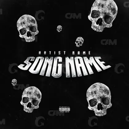Portada prediseñada «Black Skull»: calavera; color blanco y negro