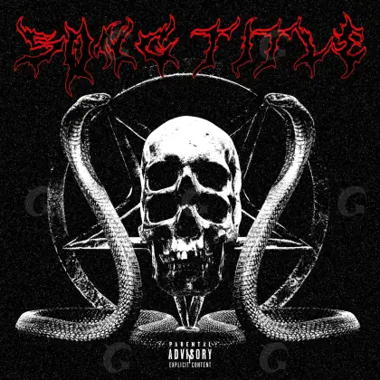 Готовая обложка для трека «Black Skull»: череп; палитра — чёрно-белая