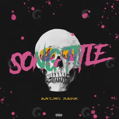 Music cover artwork “Black Skull”: skull, black and white tones