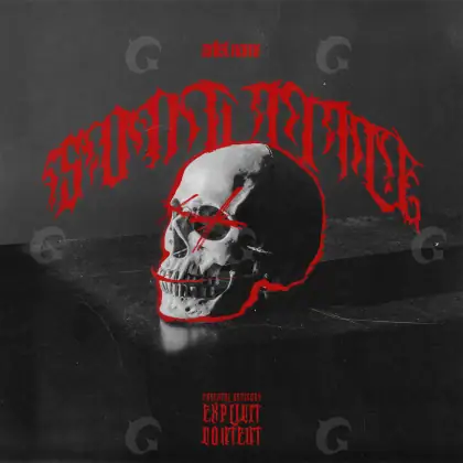 Music cover artwork “Black Skull”: skull, black and white tones