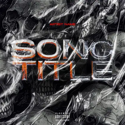Album cover art “Black Skull”: skull, black and white tones