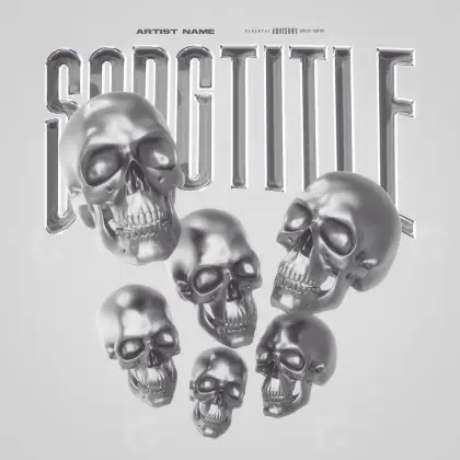 Album cover art “Black Skull”: skull and eyes, black and white tones