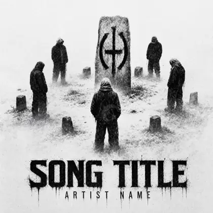 Album cover art “Black Snow”: snow, black and white tones