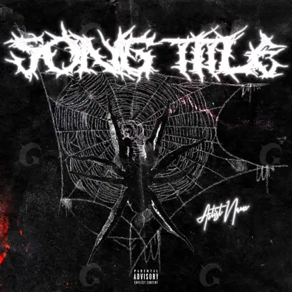 Arte de portada musical «Black Spider»: araña; color blanco y negro