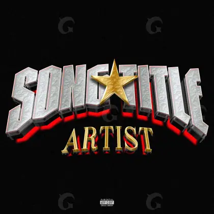Music cover artwork “Black Star”: star, black and white tones