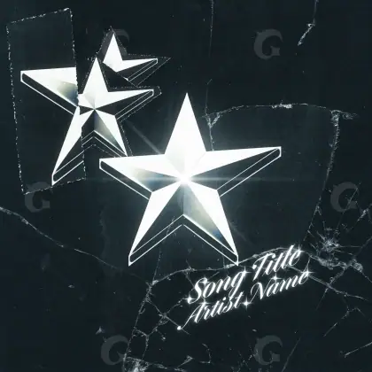 Обложка для песни «Black Star»: звезда; палитра — чёрно-белая